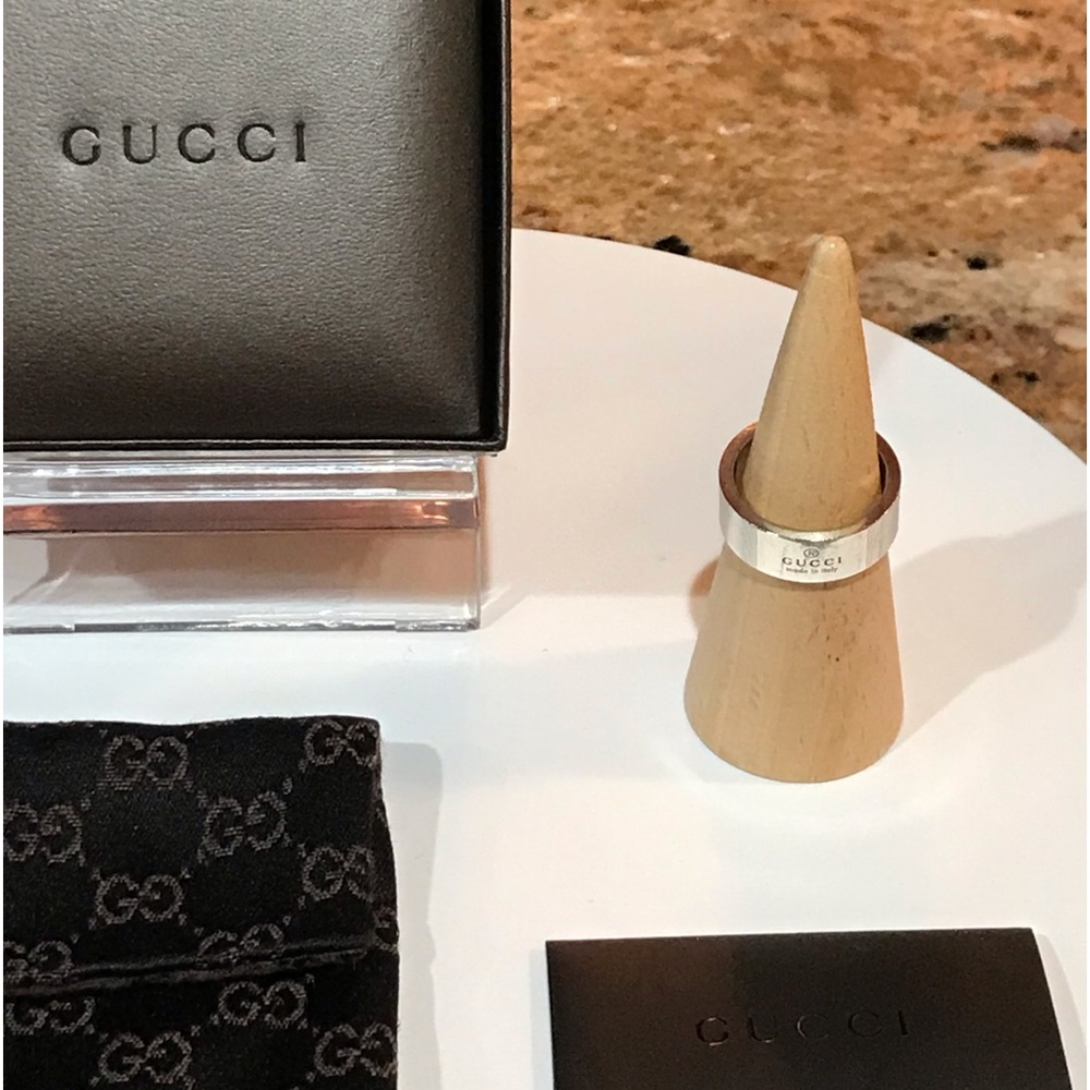 GUCCI Silver Ag925 Ring- Size US 8.75❤️ - Picture 3 of 17